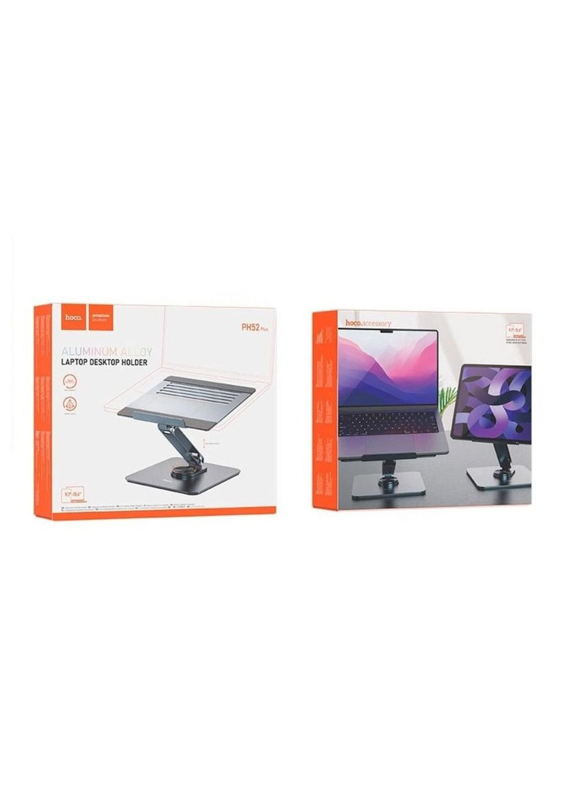 Підставка для ноутбука PH52 Might metal rotating tablet desktop holder Metal Gray Hoco (300682867)