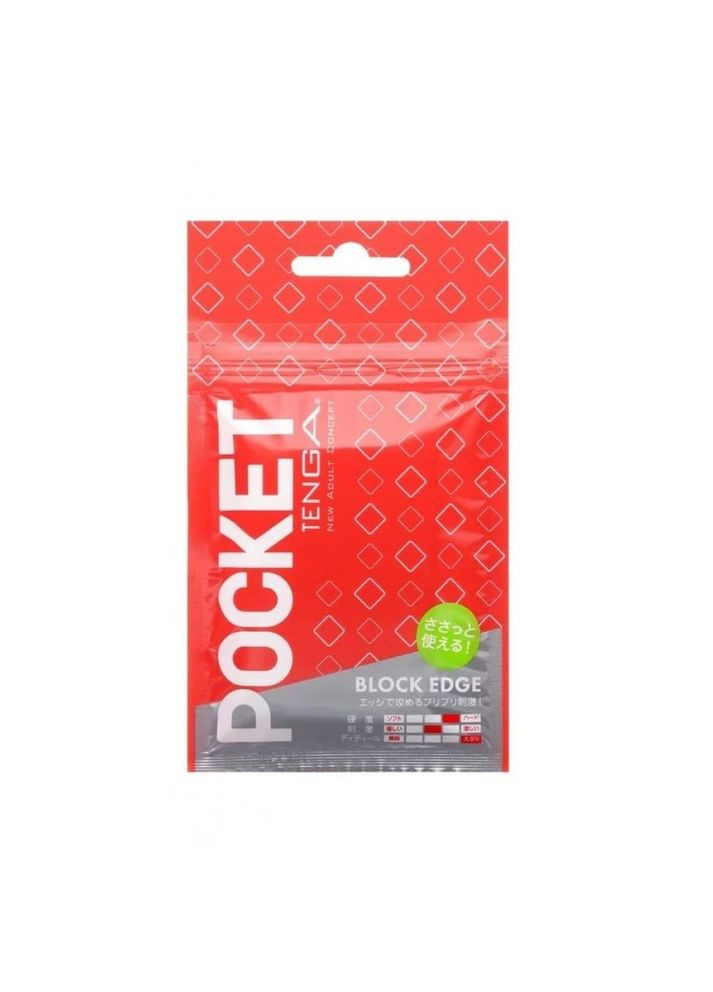 Мини мастурбатор нереалистичный Pocket Block Edge, с рельефом, Tenga (331170956)