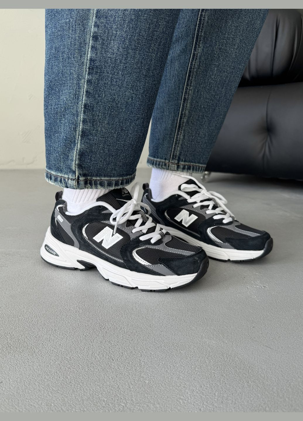 Кроссовки женские и мужские New Balance 530 black white | Нью Беланс 530 черные белые No Brand чёрные демисезоны (316091164)