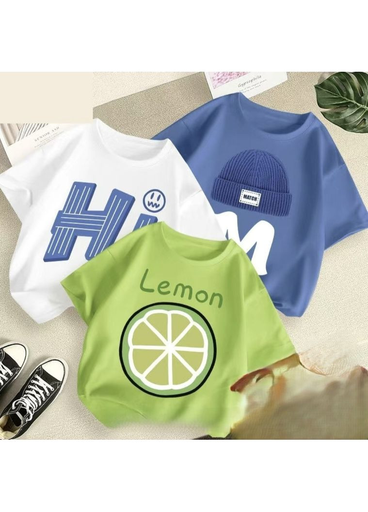 Синя літня дитяча футболка для хлопчика, синя, на 1,2,3,4,5,6 років Kids