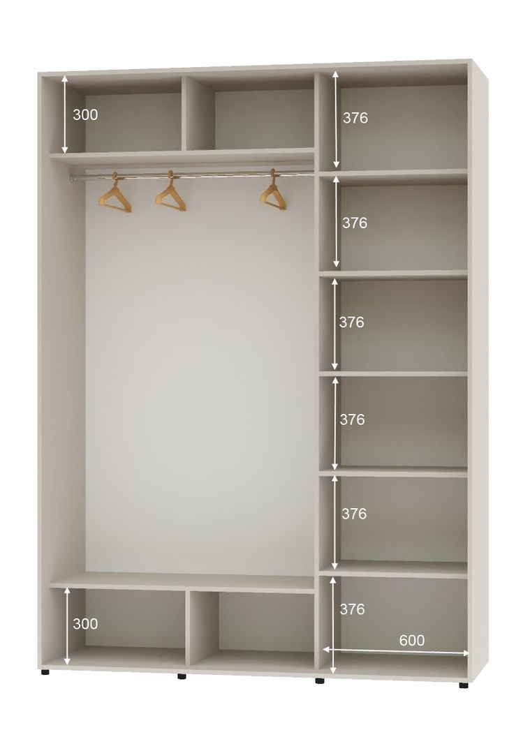 Шкаф-купе двухдверный 170*60*220 Кашемир ДСП/Зеркало с пескоструйным рисунком Алекса (360478755)