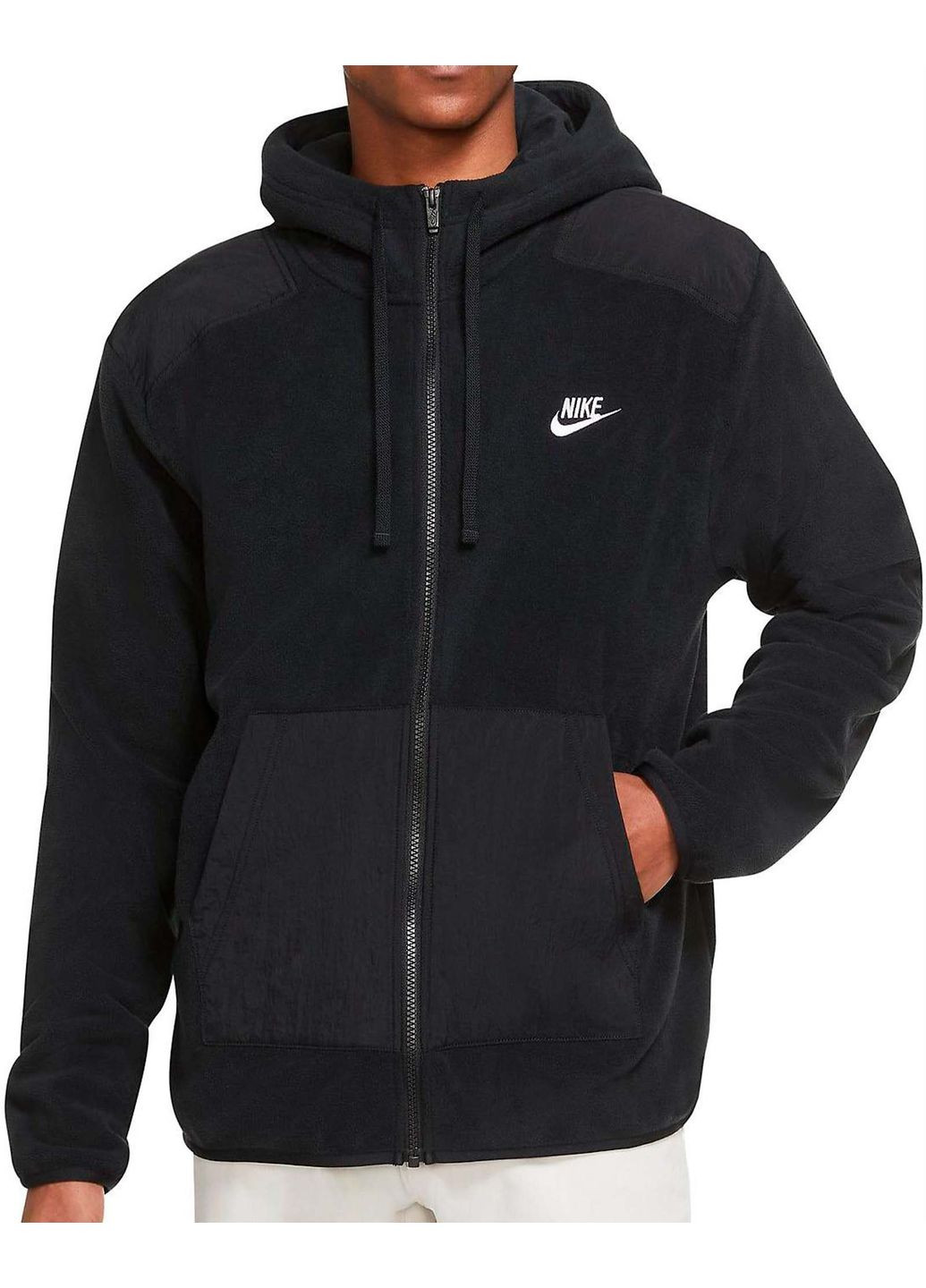 Кофта мужская Nsw Spe+ Flc Fz Top Winter DD4882-010 флис черная Nike (369370273)