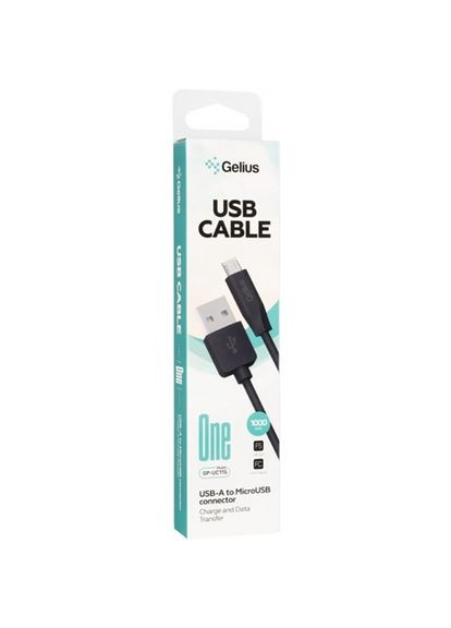 Кабель One USB-A - MicroUSB 1м Black (GP-UC115) Gelius (352061084)
