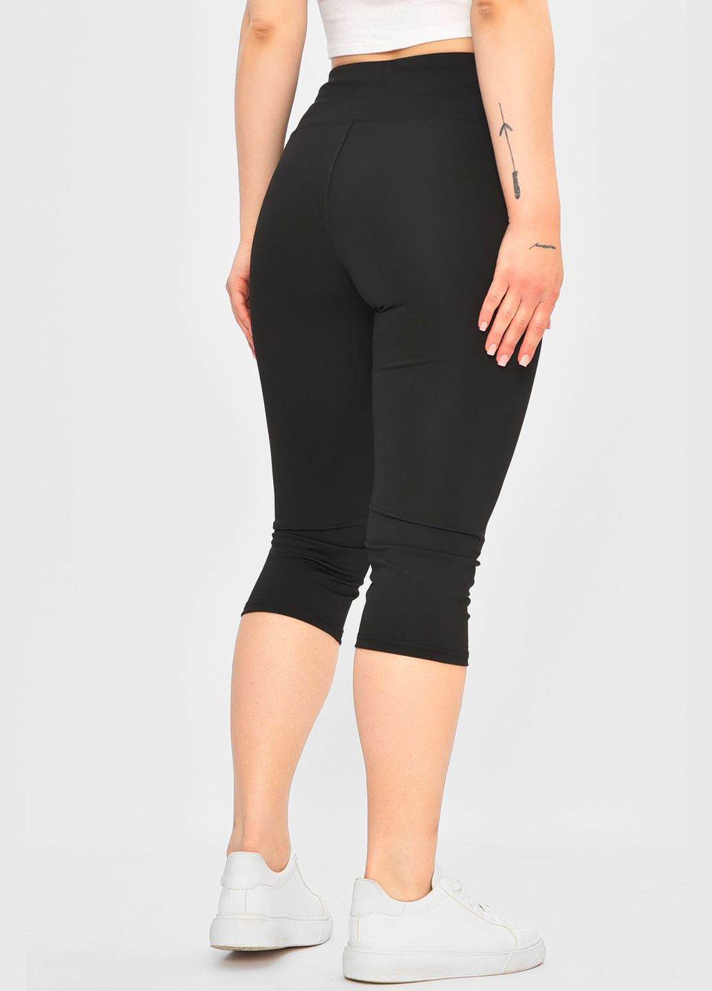 Бриджі жіночі однотонні чорного кольору Let's Shop (334100646)