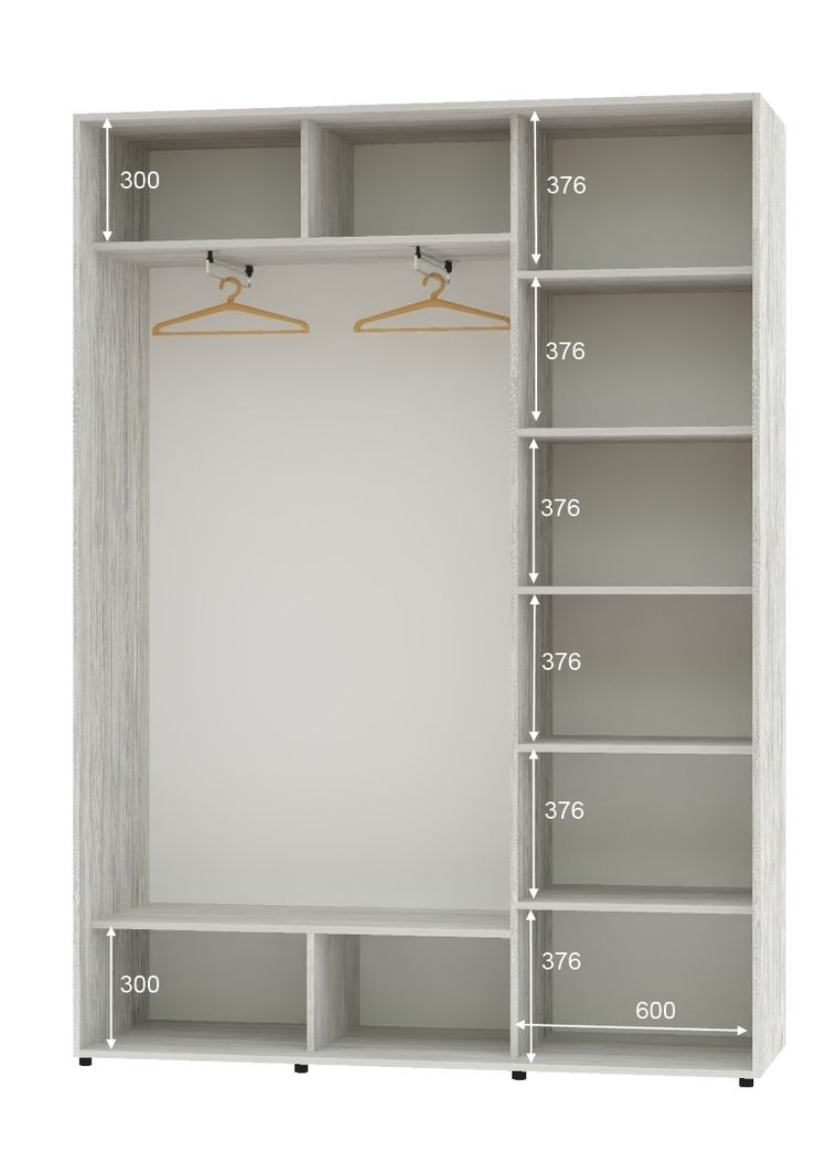 Шафа-купе дводверна 170*45*230 Сосна Натті Дзеркало з піскострумним малюнком Алекса (360476799)