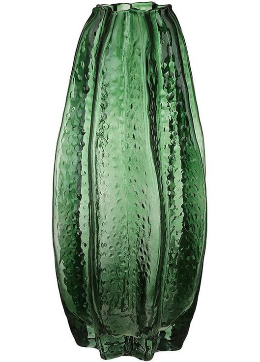 Ваза для цветов стеклянная "Карамбола" Ø16х34.5см, зеленая Bona (372175998)