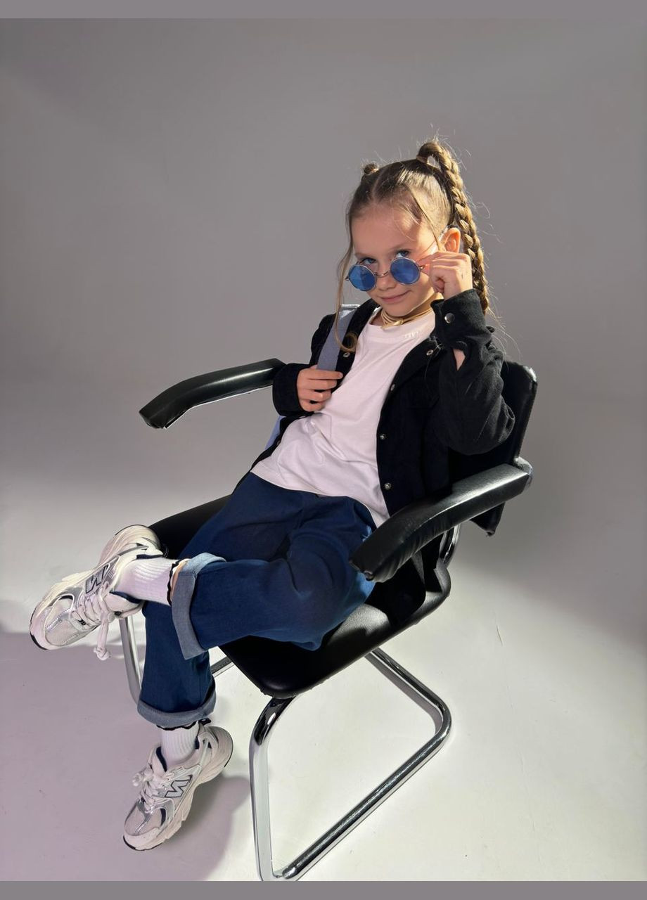 Синие демисезонные джинсы прямого кроя No Brand