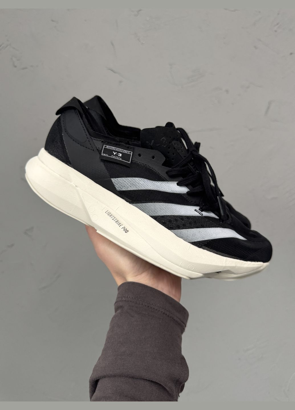 Чорно-білі Осінні кросівки чоловічі adidas adizero adios pro 3.0 black white | адідас адізеро адіос чорно-білі No Brand