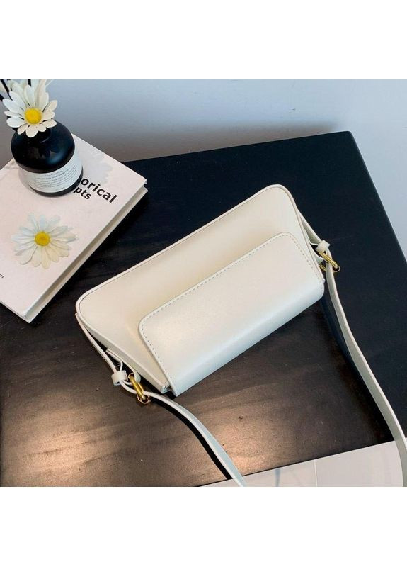 Жіноча сумка багет білого кольору в стилі Zara (362588116)