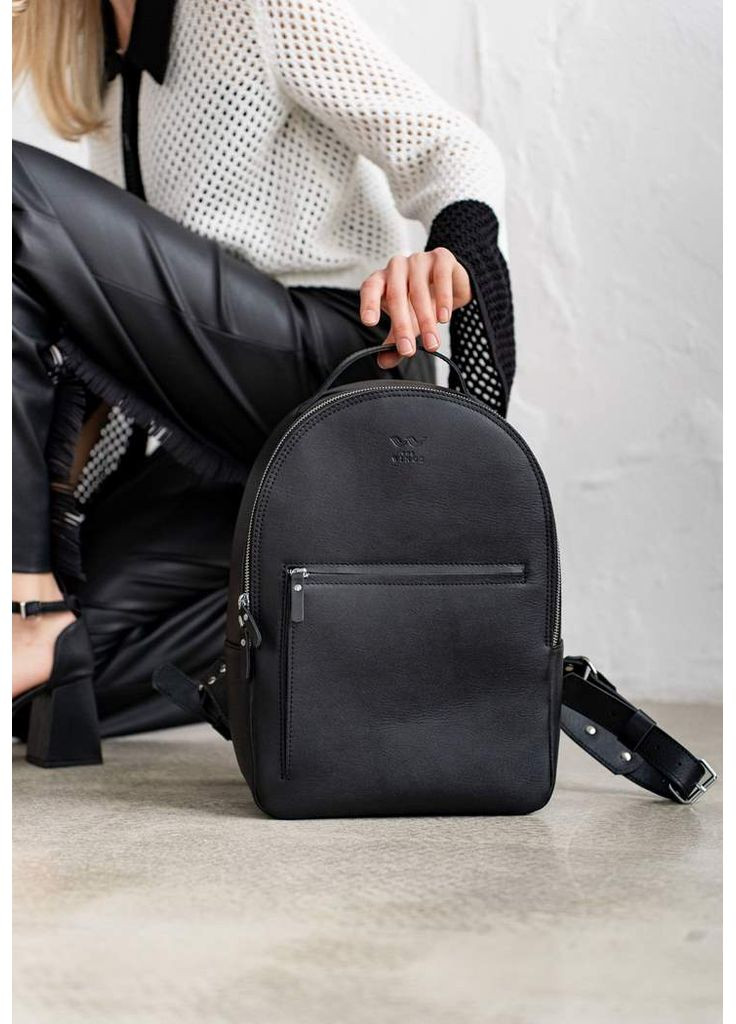 Шкіряний рюкзак Groove M чорний The Wings (348358705)