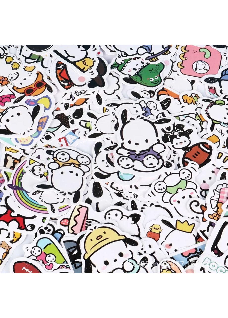 Набір наклейок, стікерів Почако Почакко Pochacco наклейки 60+3 шт Зелена коробка Sanrio (363054198)