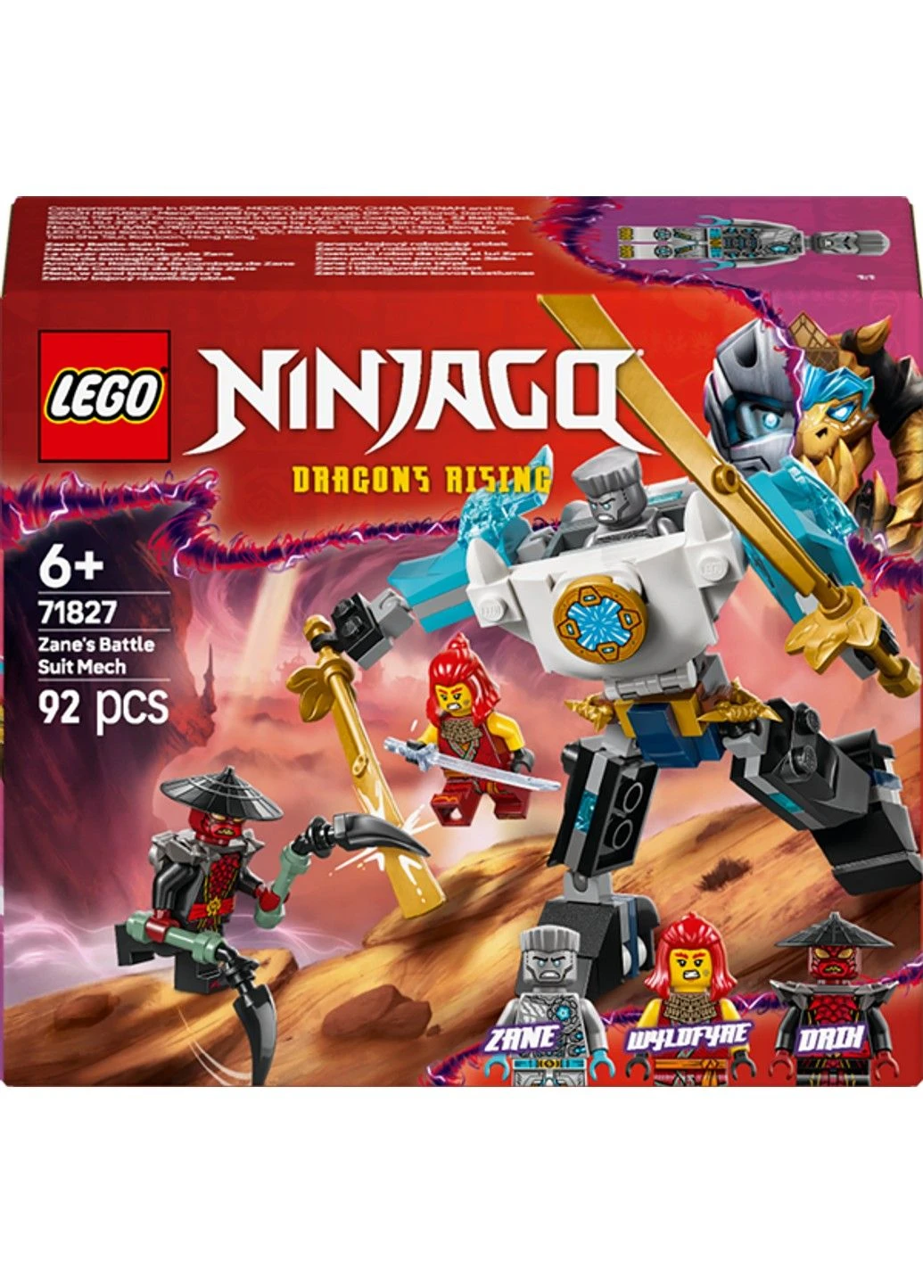Конструктор NINJAGO Боевой костюм-робот Зейна 92 детали (71827) Lego (331297497)