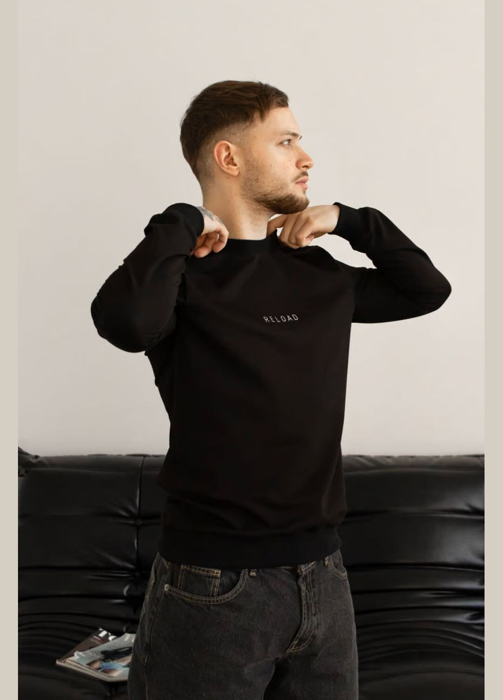 Черный мужской свитшот prime черного цвета Reload однотонный (327369267)