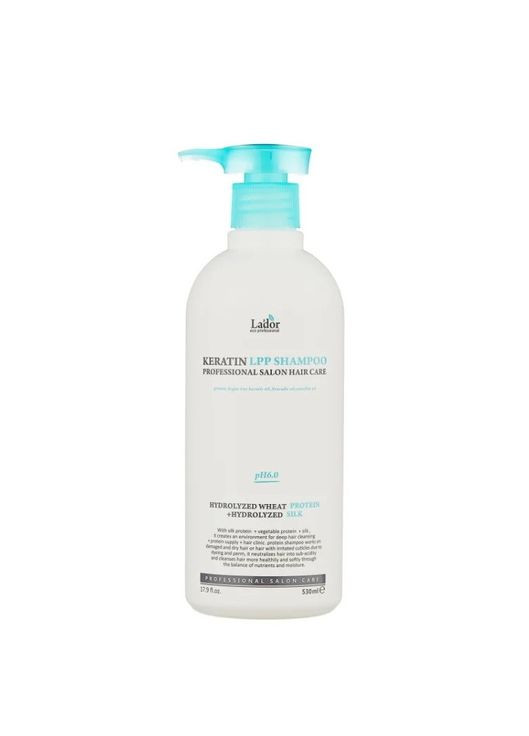 Кератиновый безсульфатный шампунь для волос Lador Keratin LPP Shampoo pH 6,0 530 ml La'dor (358499941)