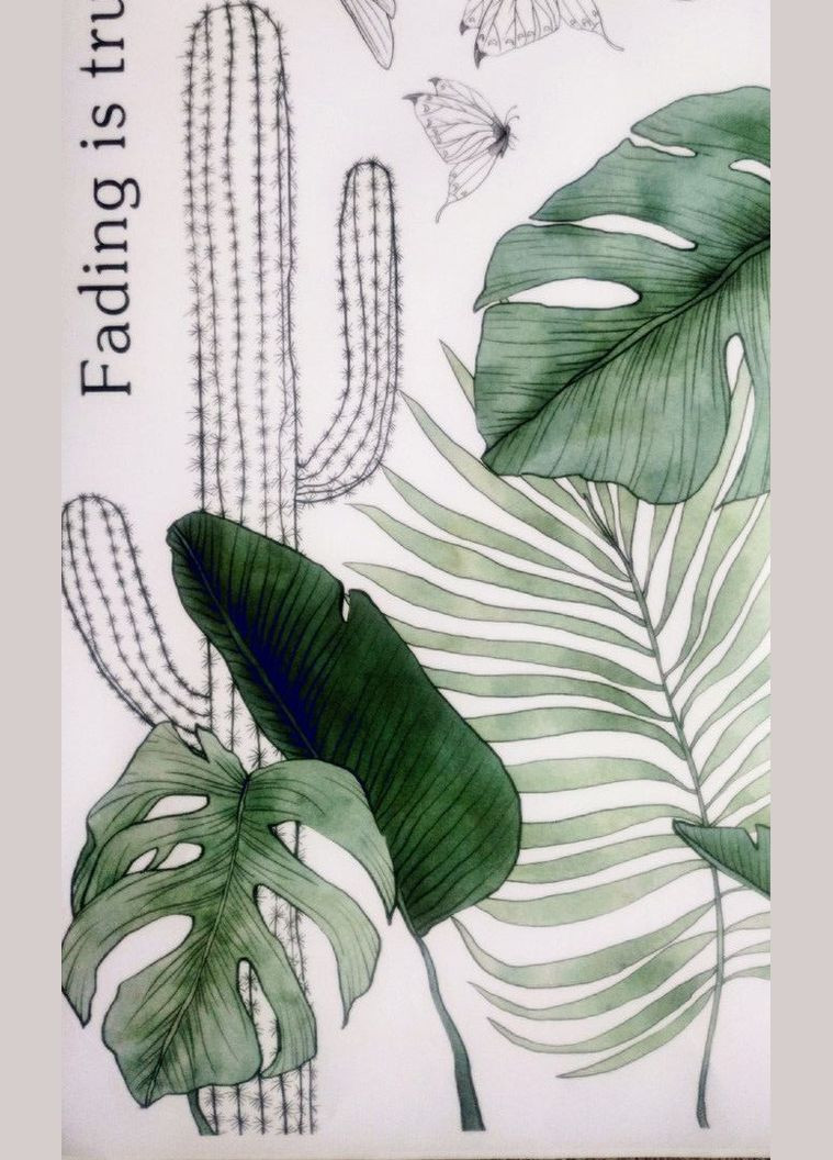 Вінілові наклейки на стіну Зелене листя папороть кактус (лист 60 х 90 см) Б838 No Brand (302243131)