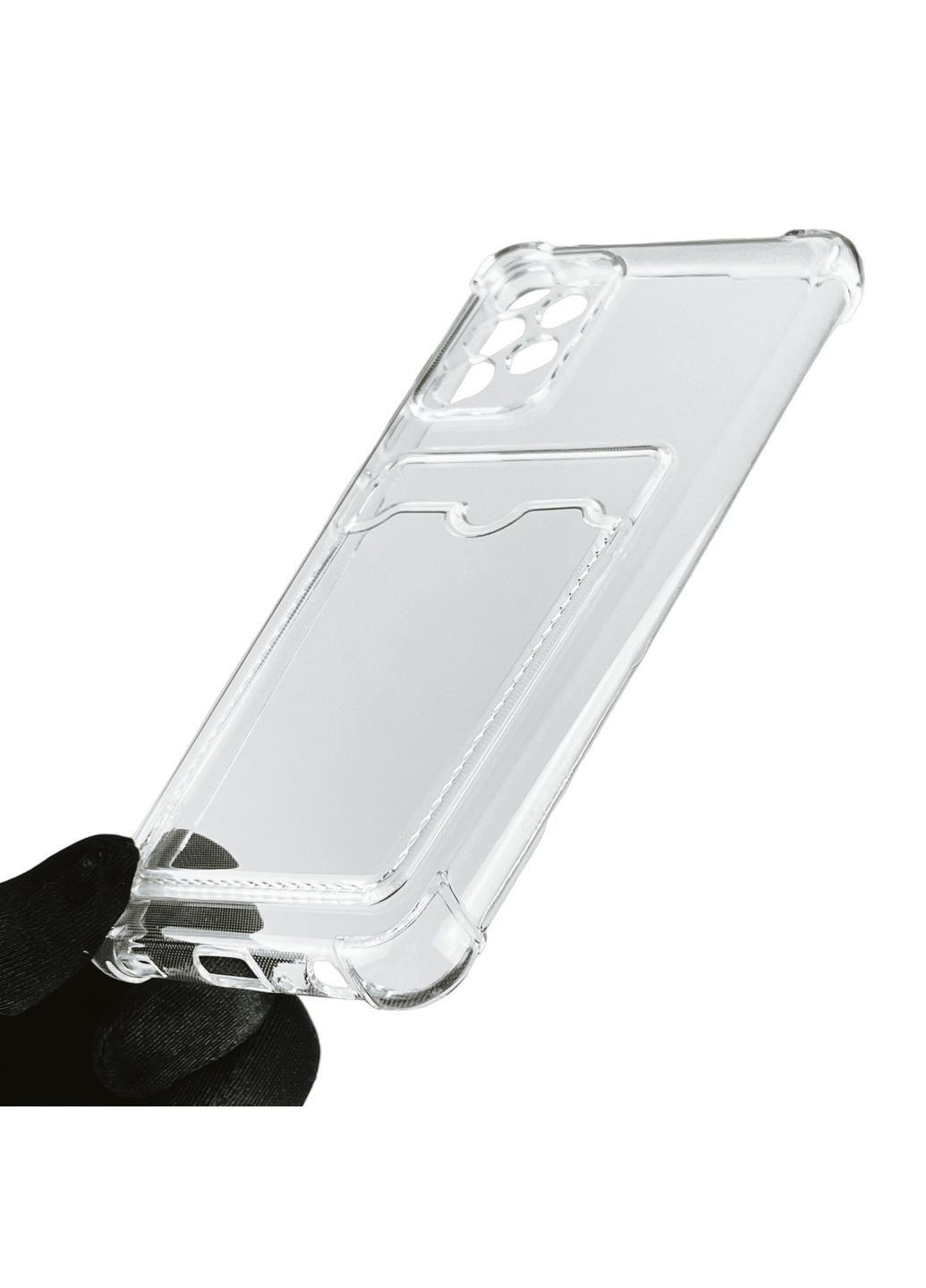 Чохол для Galaxy A52 4G SM-A525 з бронь кутами з кишенею для візиток карток k-pop на самсунг а52 прозорий Samsung (366021082)