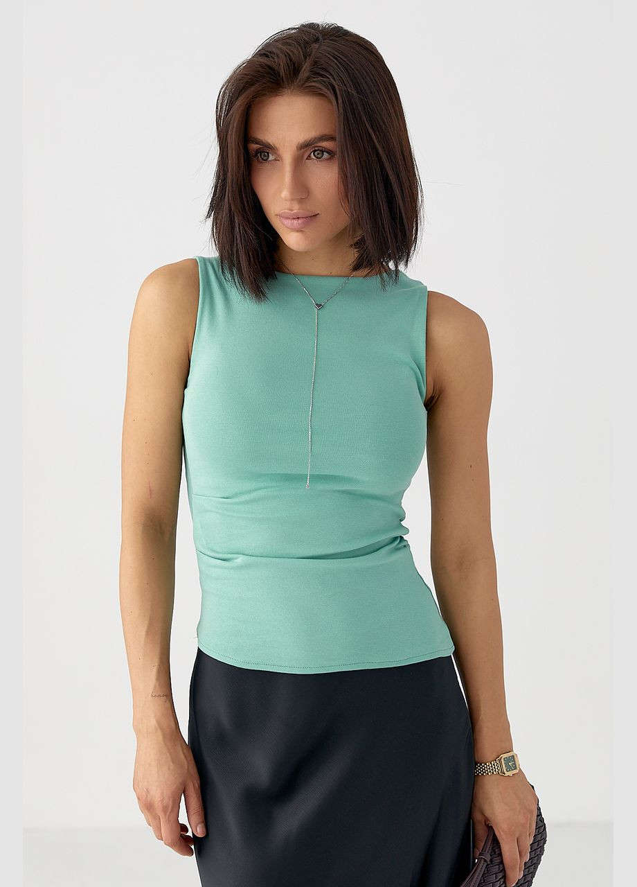 Трикотажная майка с асимметричным низом Lurex — 328633512