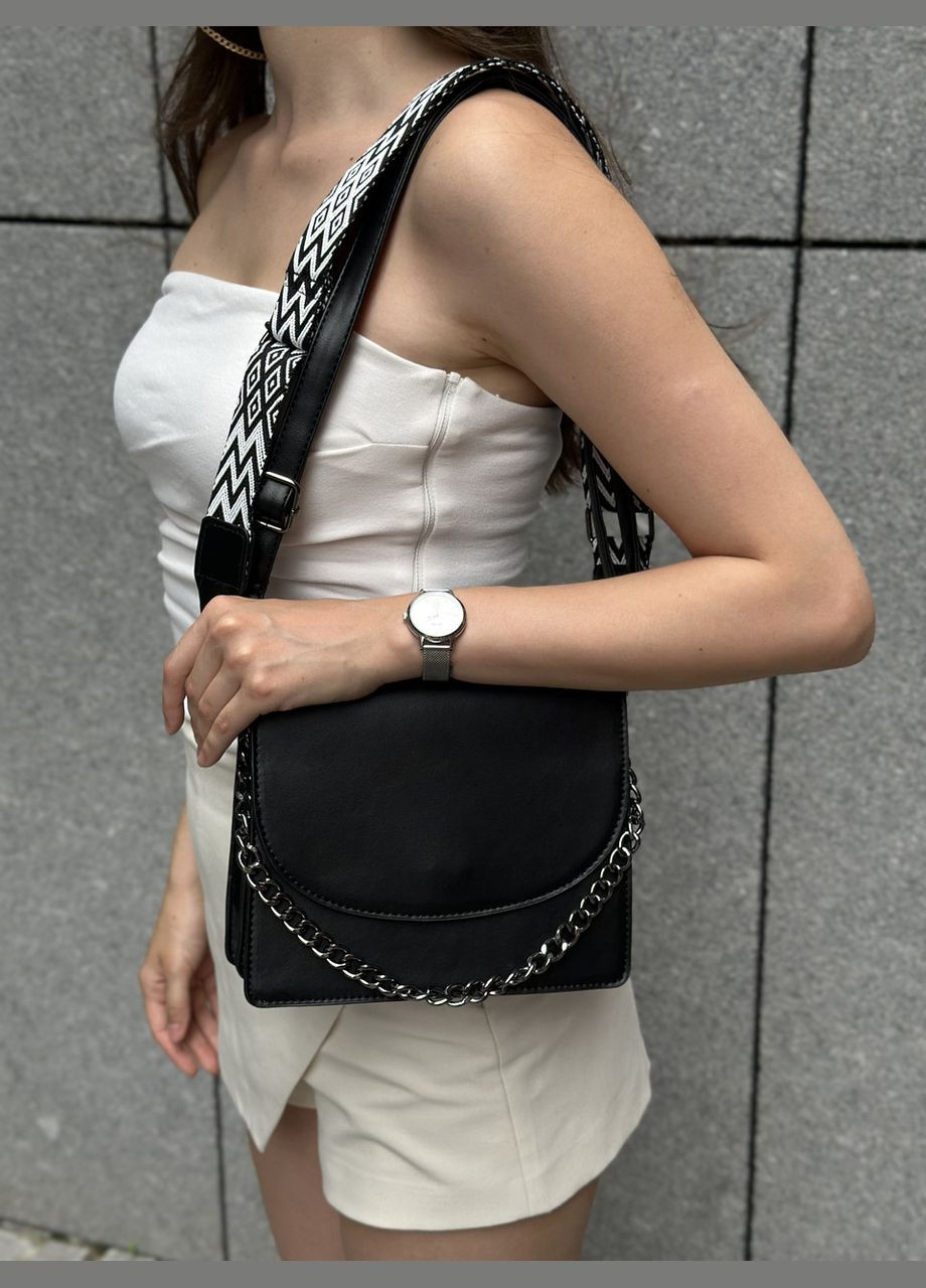 Женская классическая сумка 9067 кросс-боди черная No Brand (303322998)