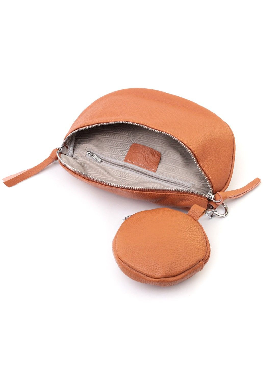 Кожаная стильная сумка для женщин через плечо с мини кошельком 22665 Рыжая Vintage (297983209)