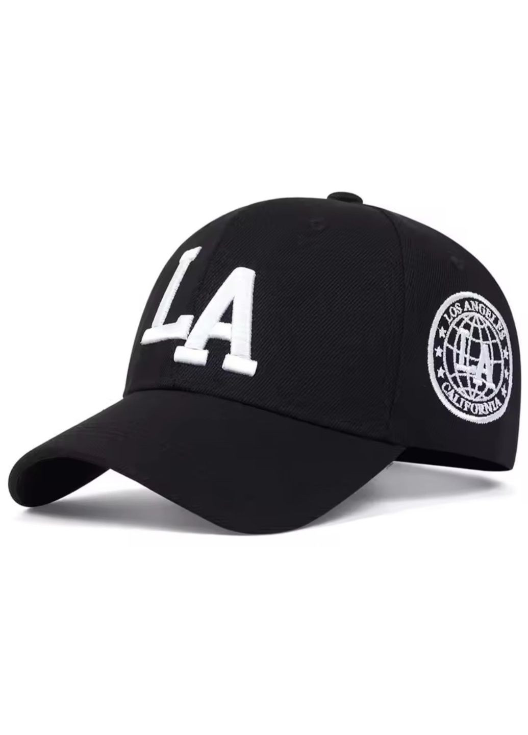 Белая кепка LA (Лос-Анджелес), бейсболка с изогнутым козырьком белая, унисекс No Brand (366547298)