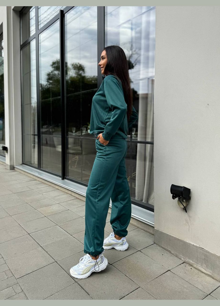 Женский спортивный костюм из трикотажа изумрудного цвета 29182 Fashion (302214915)