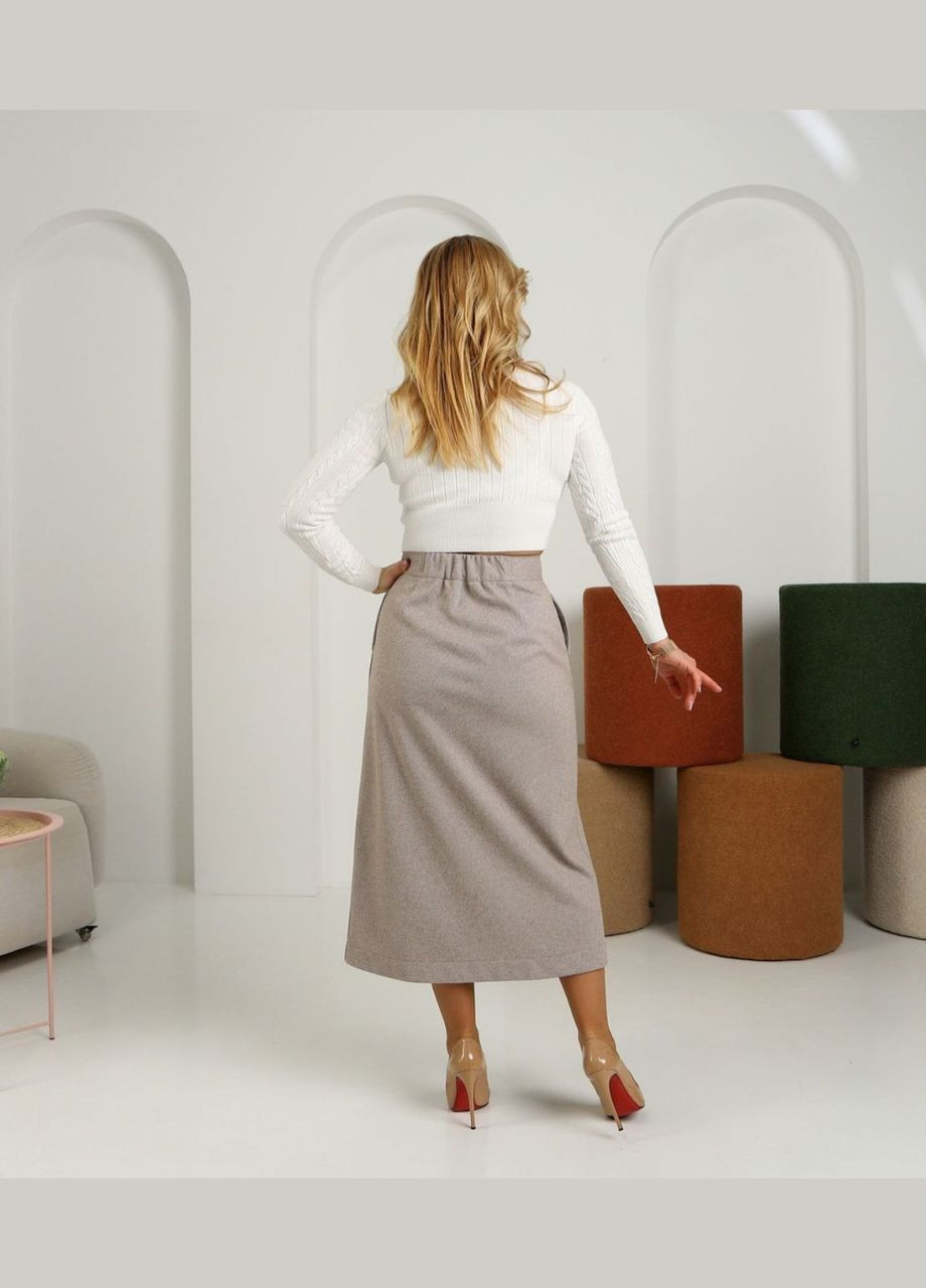 Жіноча тепла спідниця 987ЕМ чорна No Brand (314696288)