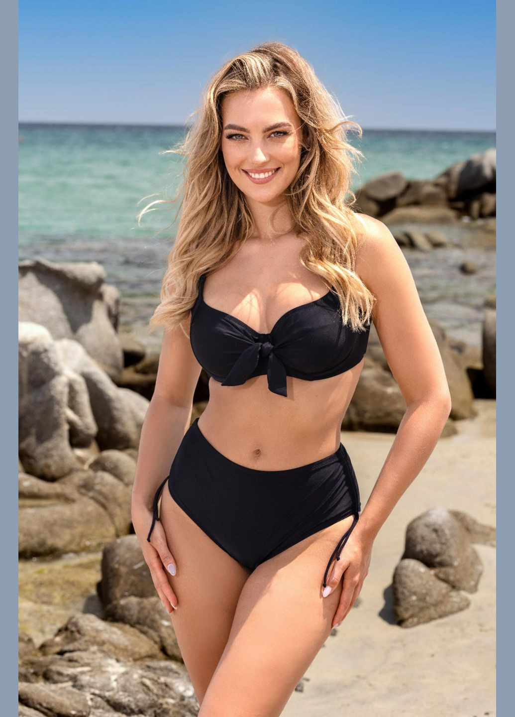 Чорний демісезонний купальник роздільний (бюстгальтер, трусики) Etna