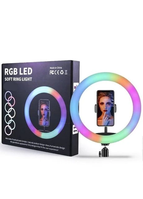Кольцевая ледлампа для студийного освещения Ring RGB MJ18 18см с пультом для фото и видео RGB Technology (297743208)