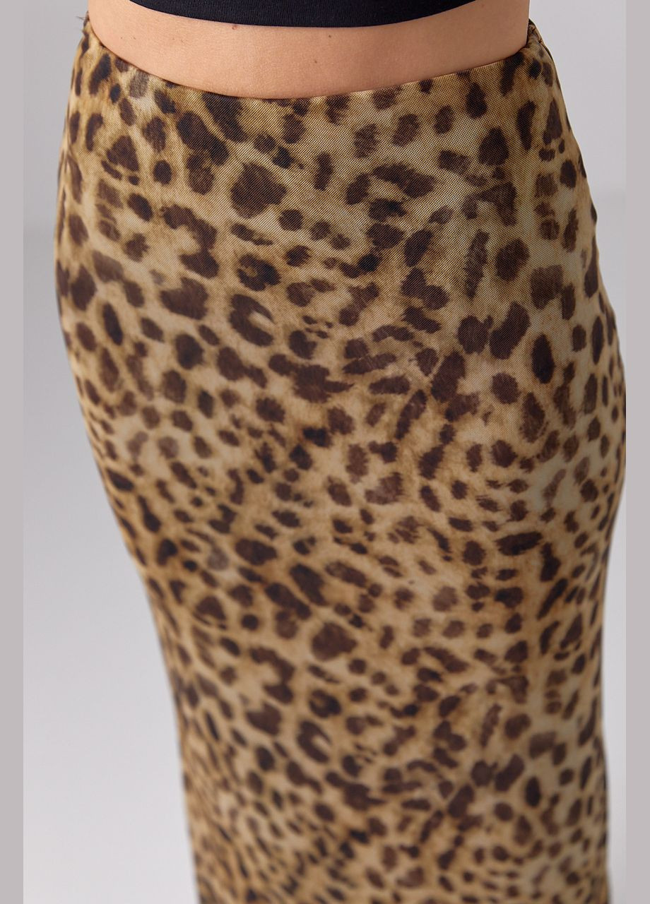 Довга спідниця леопардова з сітки Lurex (295185298)