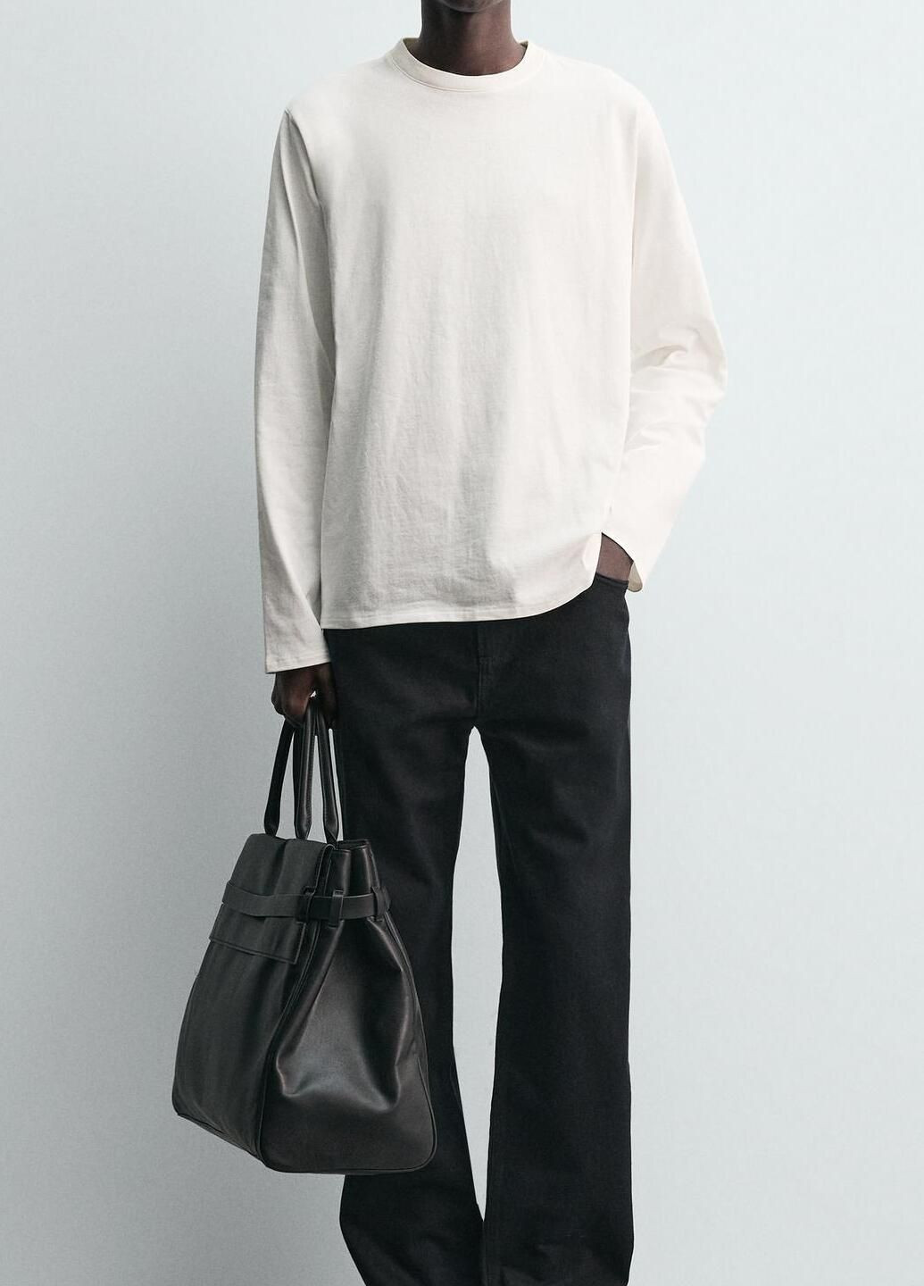 Лонгслів Zara однотонний білий