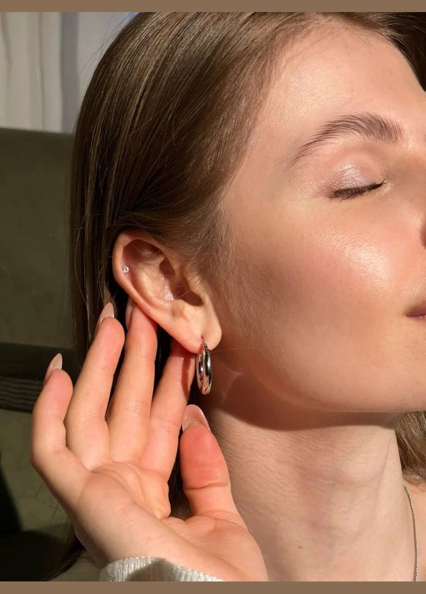 Серьги "Silver Round" Le'Perle (329751171)