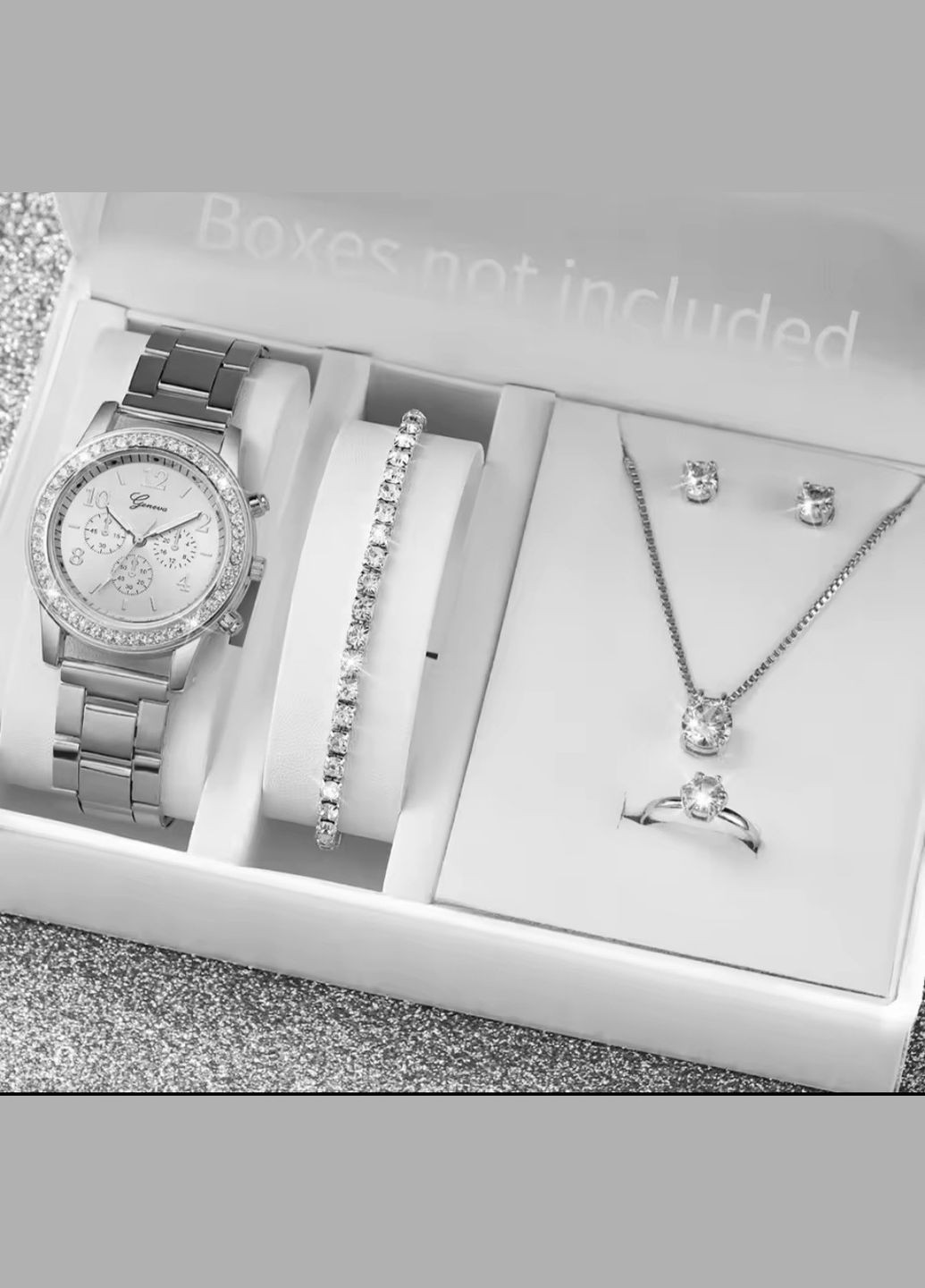 Часы серебристые женские с бижутерией China (345751019)