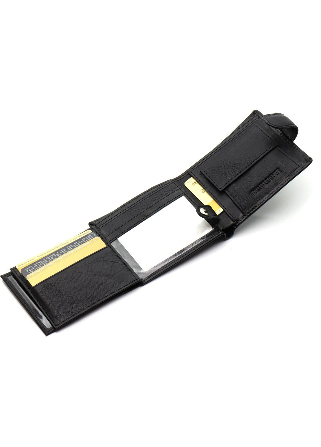 Класичне чоловіче портмоне з натуральної шкіри ST102 Чорний st leather (359380707)