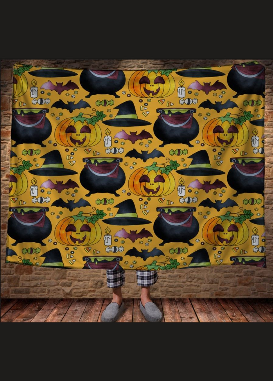 Плед с 3D принтом - Хэллоуин Тыквы и шляпы Перша Креативна мануфактура PERFECTUS Плед (301869058)