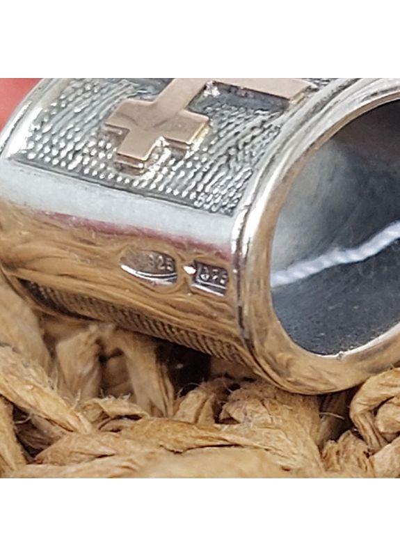 Срібний чоловічий Хрест великий із золотом No Brand (355921924)