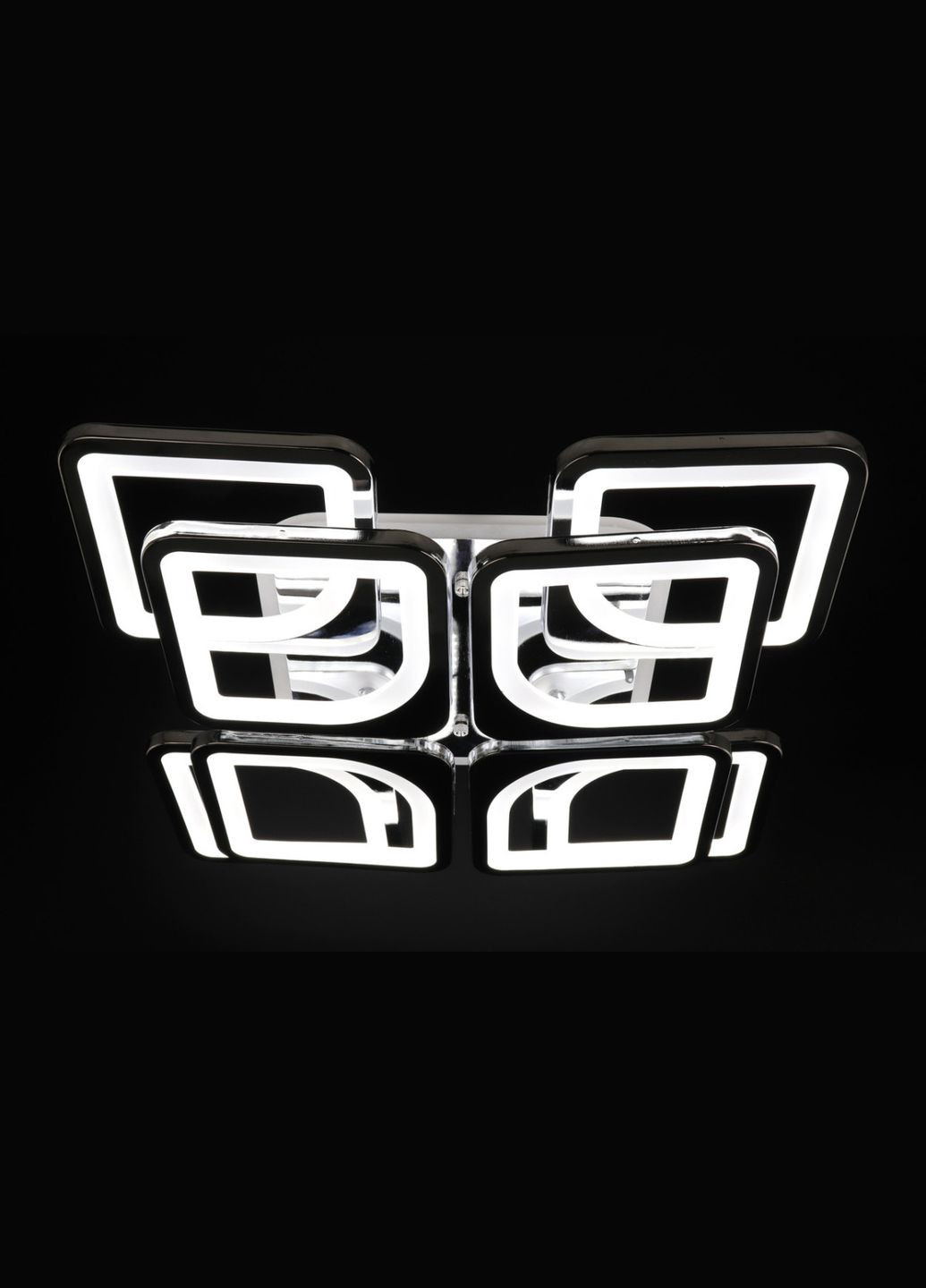 Люстра світлодіодна стельова LED світильник для квартири на стелю лед з пультом 25750 Хром 11х43х43 см. Sunnysky (364498840)