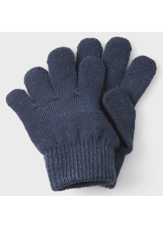 Детские вязаные демисезонные перчатки для мальчиков и девочек Темно-синие (25091725) Name it (363188226)