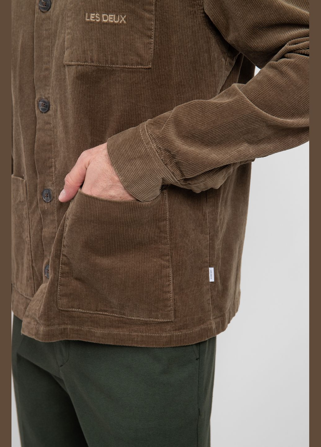 Коричневая демисезонная коричневая вельветовая куртка Les Deux