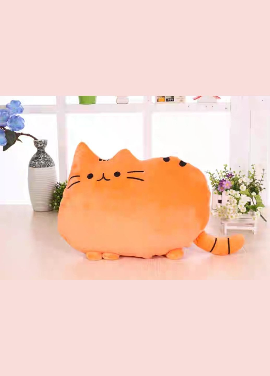 М'яка іграшка подушка кіт Пушин 25 см з присоской (помаранчевий) No Brand (348118771)