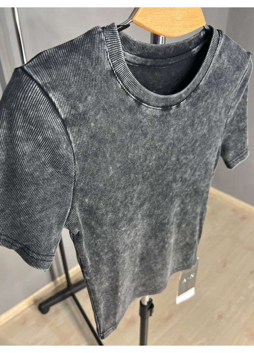 Футболка жіноча A-N 2747 варка тай-дай рубчик топ середня довжина базова one size No Brand - (319315332)