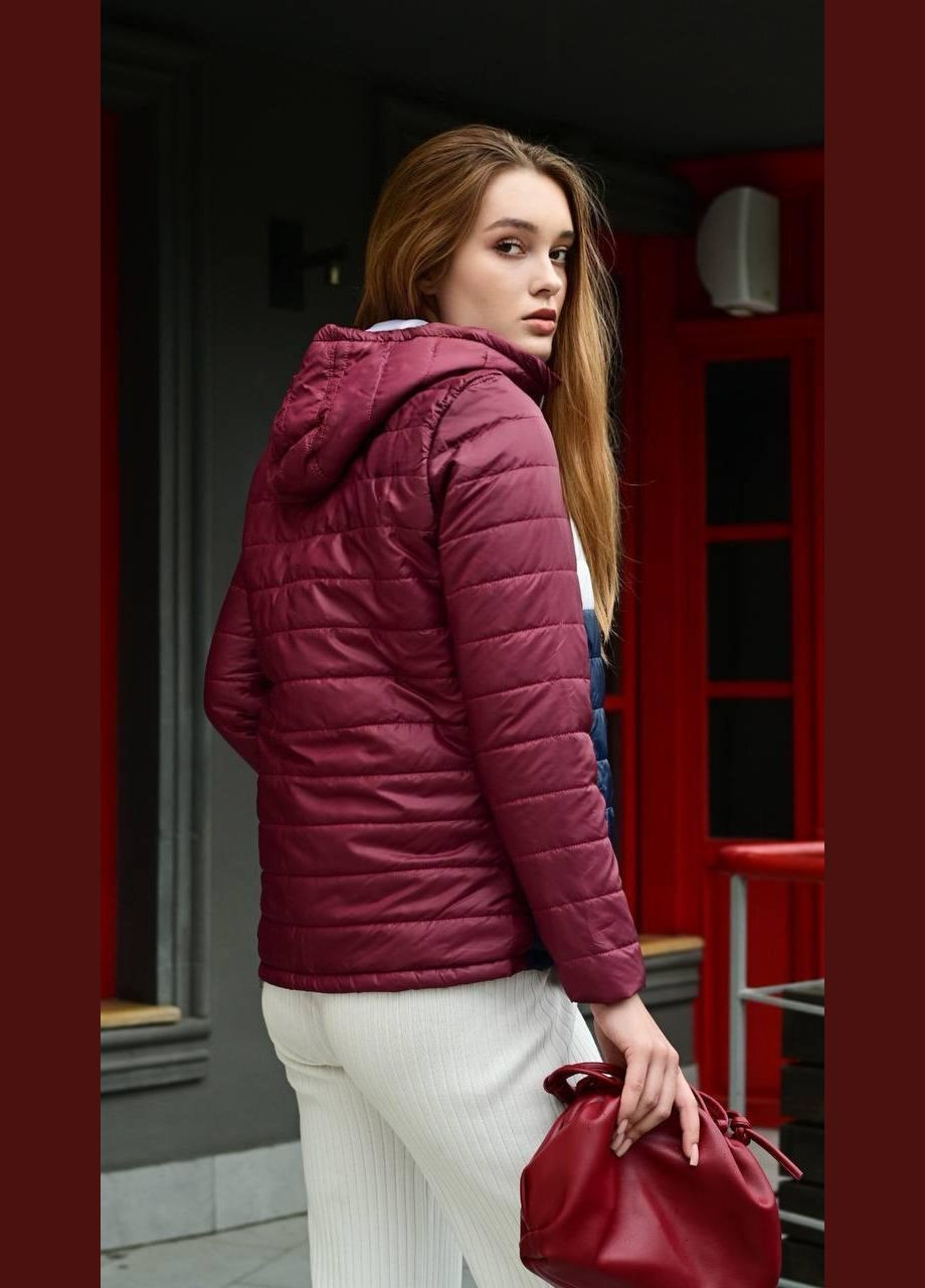 Бордовая демисезонная куртка женская демисезонная бордовая No Brand Демісезонні