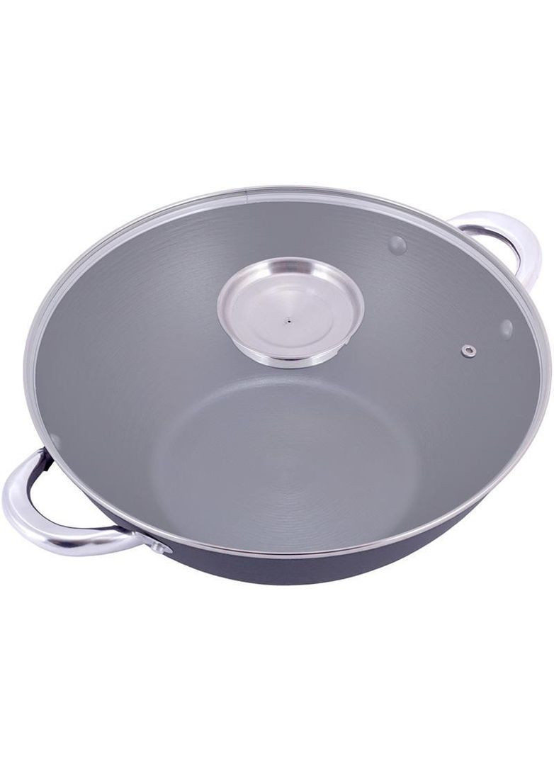 Казан чавунний "Wok" 4.5л, з антипригарним покриттям і аромо-кришкою Kamille (329895826)