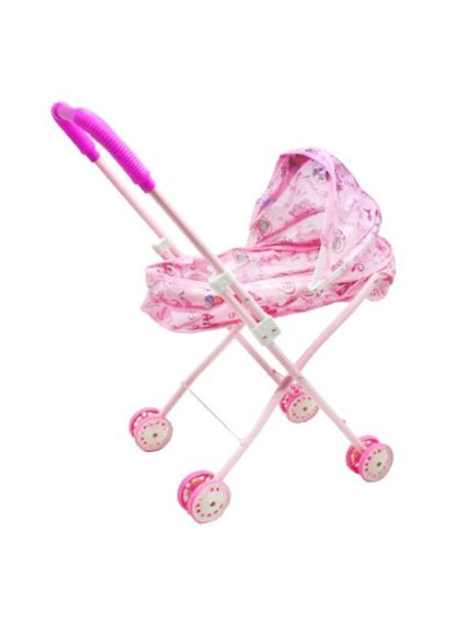 Коляска для ляльки MIC складана рожева з висувним капюшоном для дівчаток іграшкова коляска ProDobro (367101354)