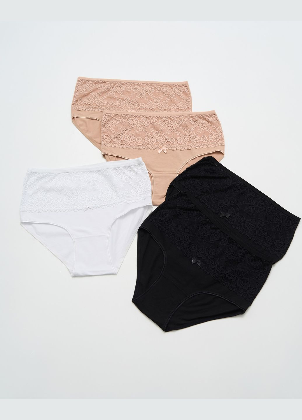 Трусики батал із мереживом спереду 5 шт. Nicoletta (322126952)