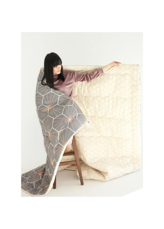 Одеяло антиаллергенное Зима EcoSilk №3008 Сolor Fun Line Geometry 140х205 (2200004832449) Mirson (314713978)