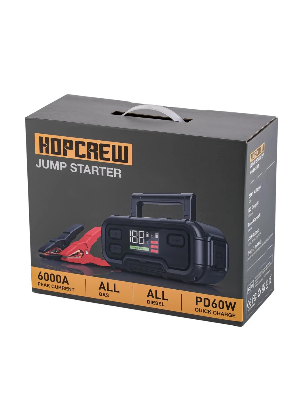 Пусковое устройство Jump Starter для авто (6000A) 118,40Wh/32000mAh HOPCREW H6 (401917340)