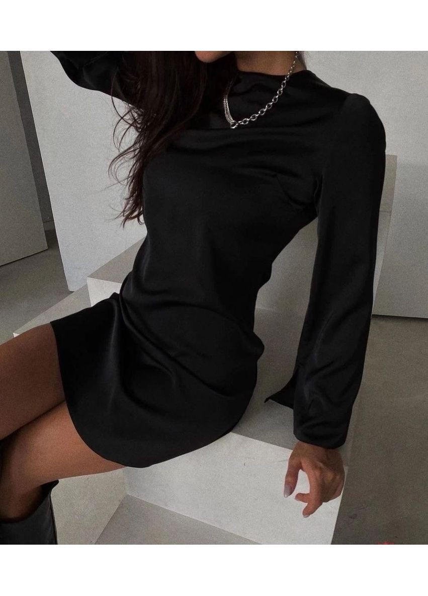 Чорна повсякденний сукня жіноча KaraMix однотонна