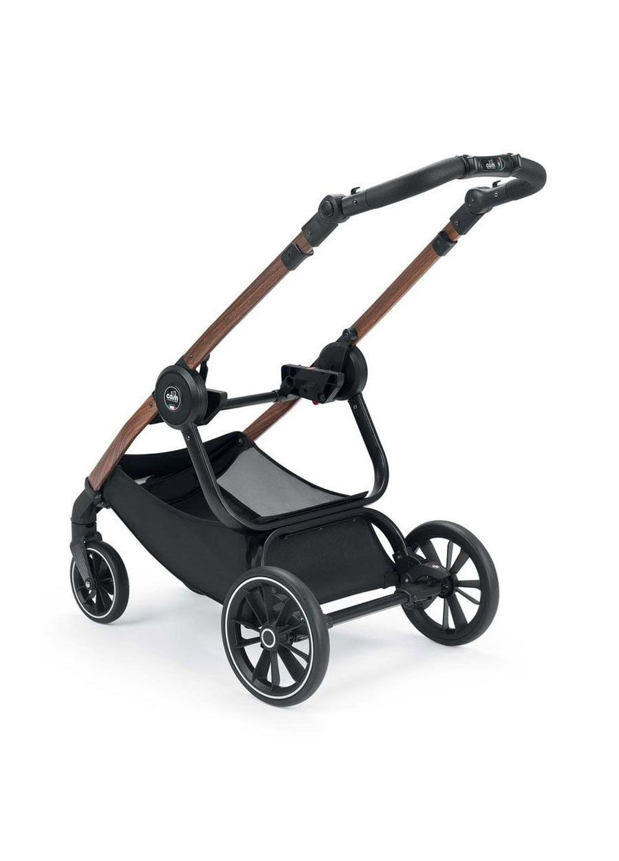 Универсальная коляска 2 в 1 Techno Milano, рама под дерево, черный с цветочным принтом () CAM 805T/V96/978/551K (335974053)