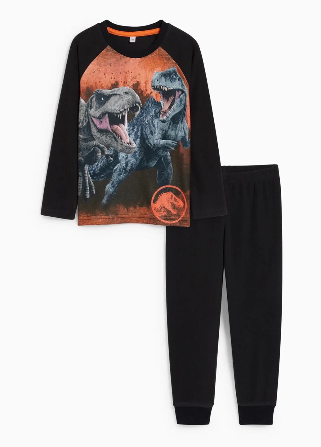 Черная всесезон флисовая пижама (свитшот, штаны) C&A