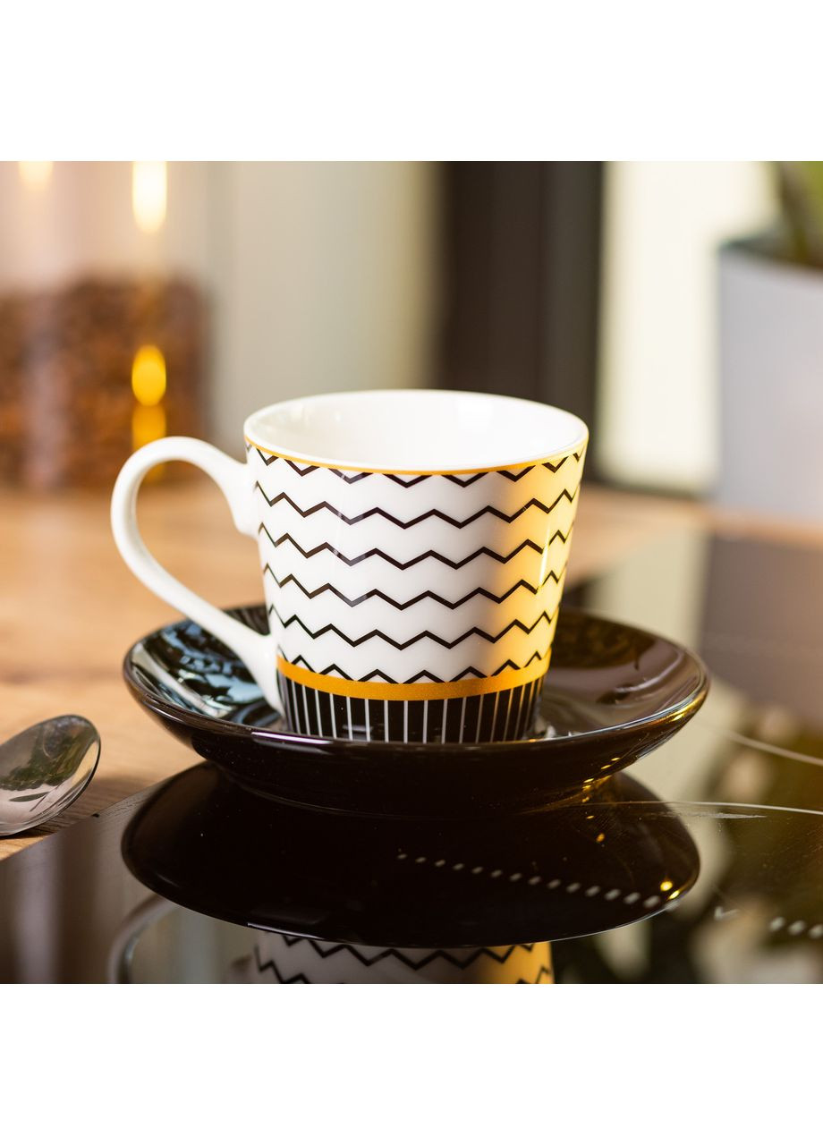 Керамічна чашка з блюдцем 200 (мл) для чаю та кави Liling Rongxiang Ceramic (360454848)